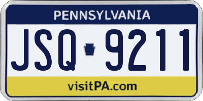 PA license plate JSQ9211