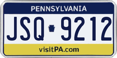 PA license plate JSQ9212
