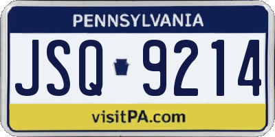PA license plate JSQ9214