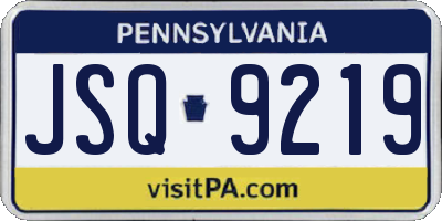 PA license plate JSQ9219