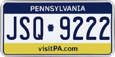 PA license plate JSQ9222
