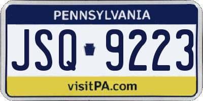 PA license plate JSQ9223
