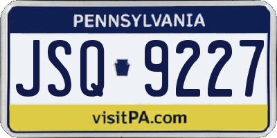 PA license plate JSQ9227