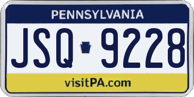 PA license plate JSQ9228
