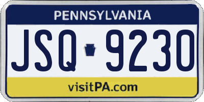 PA license plate JSQ9230