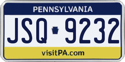 PA license plate JSQ9232