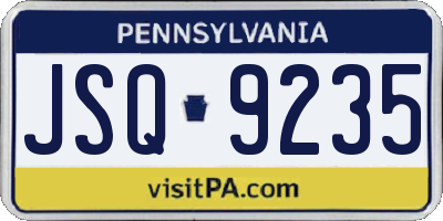 PA license plate JSQ9235