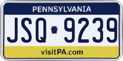PA license plate JSQ9239