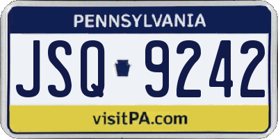 PA license plate JSQ9242