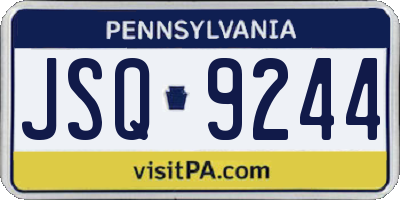 PA license plate JSQ9244