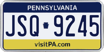 PA license plate JSQ9245