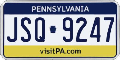 PA license plate JSQ9247