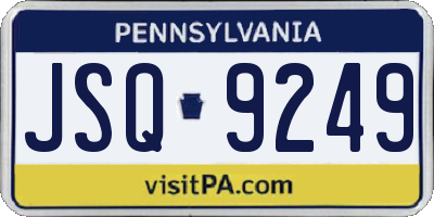 PA license plate JSQ9249