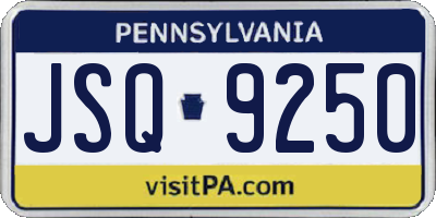 PA license plate JSQ9250