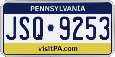 PA license plate JSQ9253