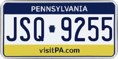 PA license plate JSQ9255