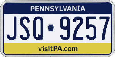 PA license plate JSQ9257
