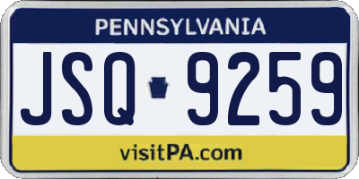PA license plate JSQ9259