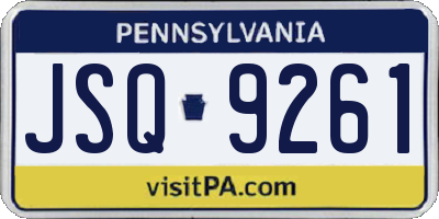 PA license plate JSQ9261