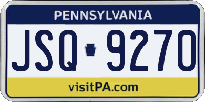 PA license plate JSQ9270