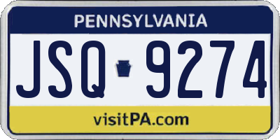 PA license plate JSQ9274