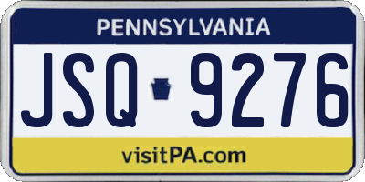PA license plate JSQ9276
