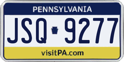 PA license plate JSQ9277