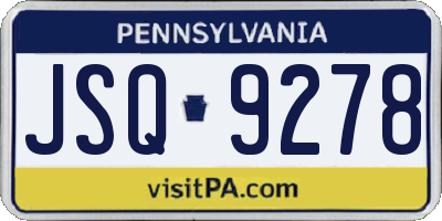 PA license plate JSQ9278
