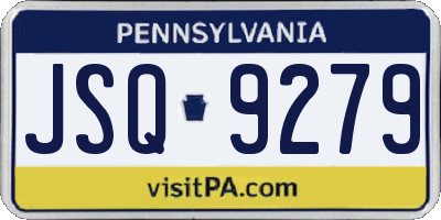 PA license plate JSQ9279