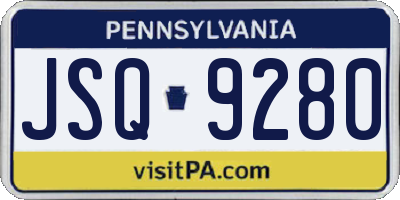 PA license plate JSQ9280