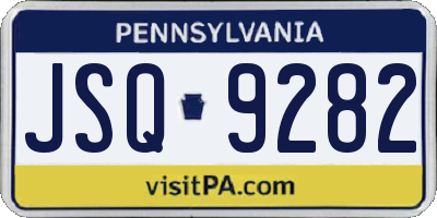 PA license plate JSQ9282