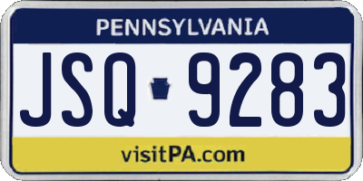 PA license plate JSQ9283