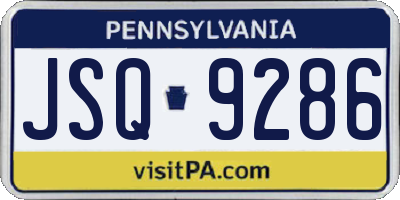 PA license plate JSQ9286