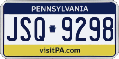 PA license plate JSQ9298