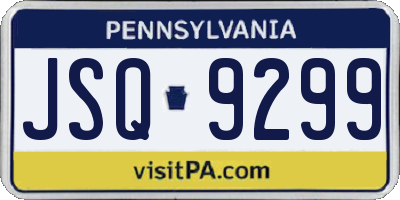 PA license plate JSQ9299