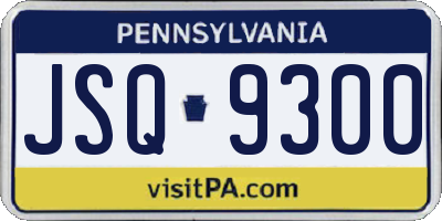 PA license plate JSQ9300