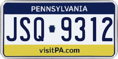 PA license plate JSQ9312