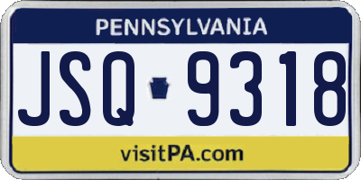 PA license plate JSQ9318