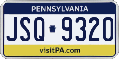 PA license plate JSQ9320