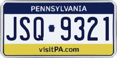 PA license plate JSQ9321