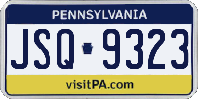 PA license plate JSQ9323