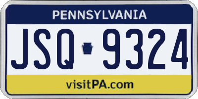 PA license plate JSQ9324