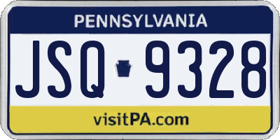 PA license plate JSQ9328