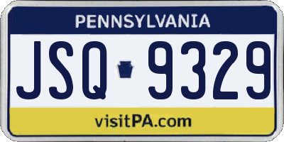 PA license plate JSQ9329
