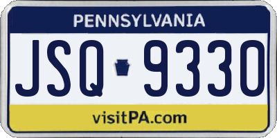 PA license plate JSQ9330