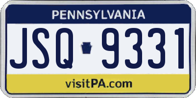 PA license plate JSQ9331
