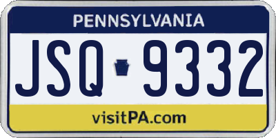 PA license plate JSQ9332