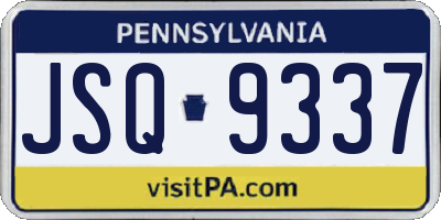 PA license plate JSQ9337