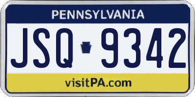 PA license plate JSQ9342