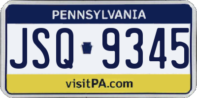 PA license plate JSQ9345